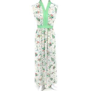 Vintage Floral Polyester Fill‎ Length Sleeveless Dr